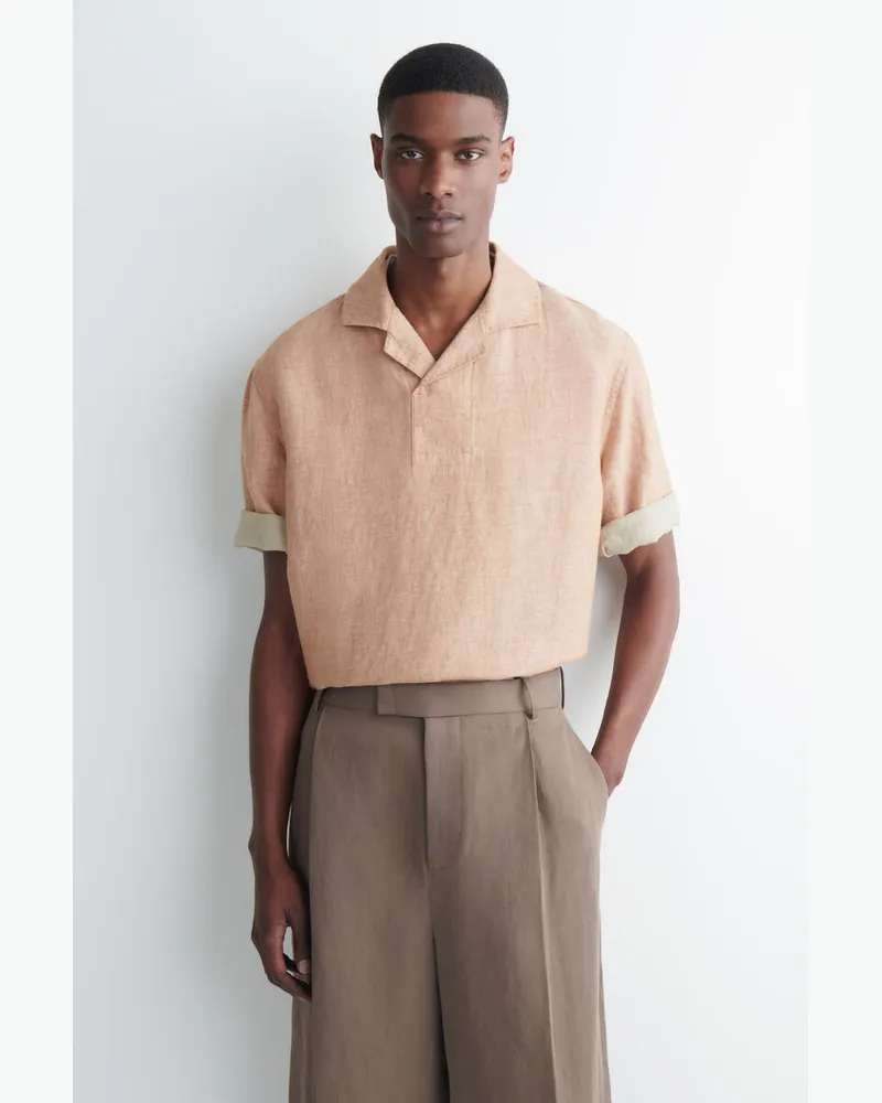COS Popover-Hemd Aus Leinen Orange