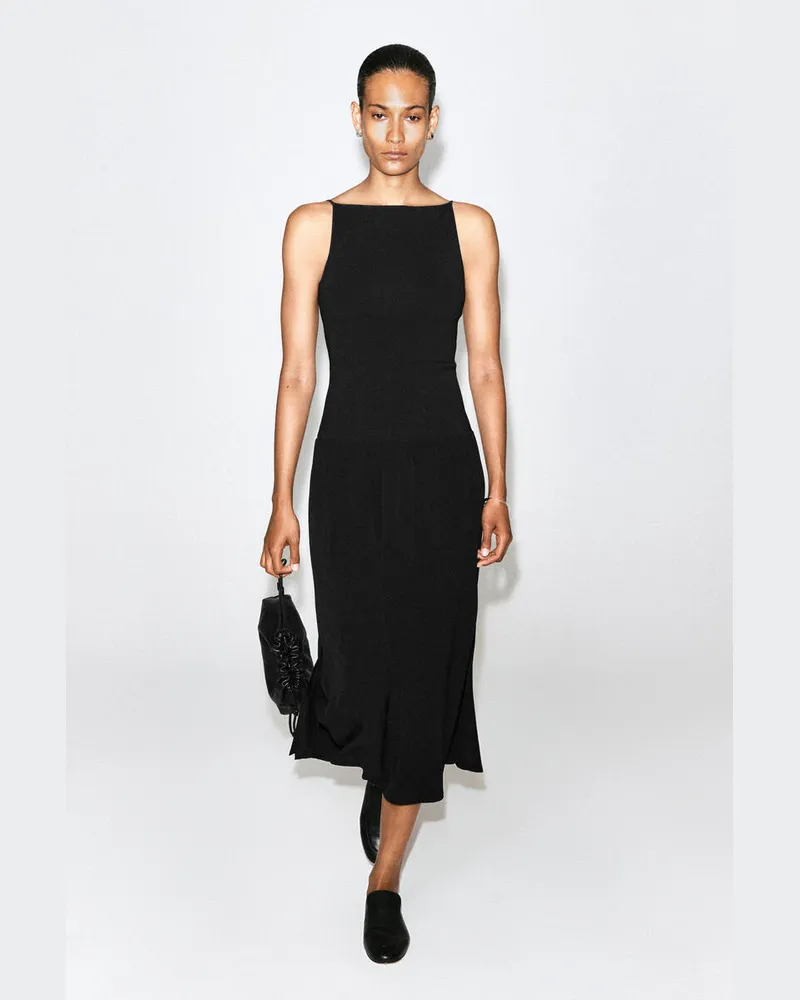 COS Maxikleid Mit Kontrasteinsatz Schwarz