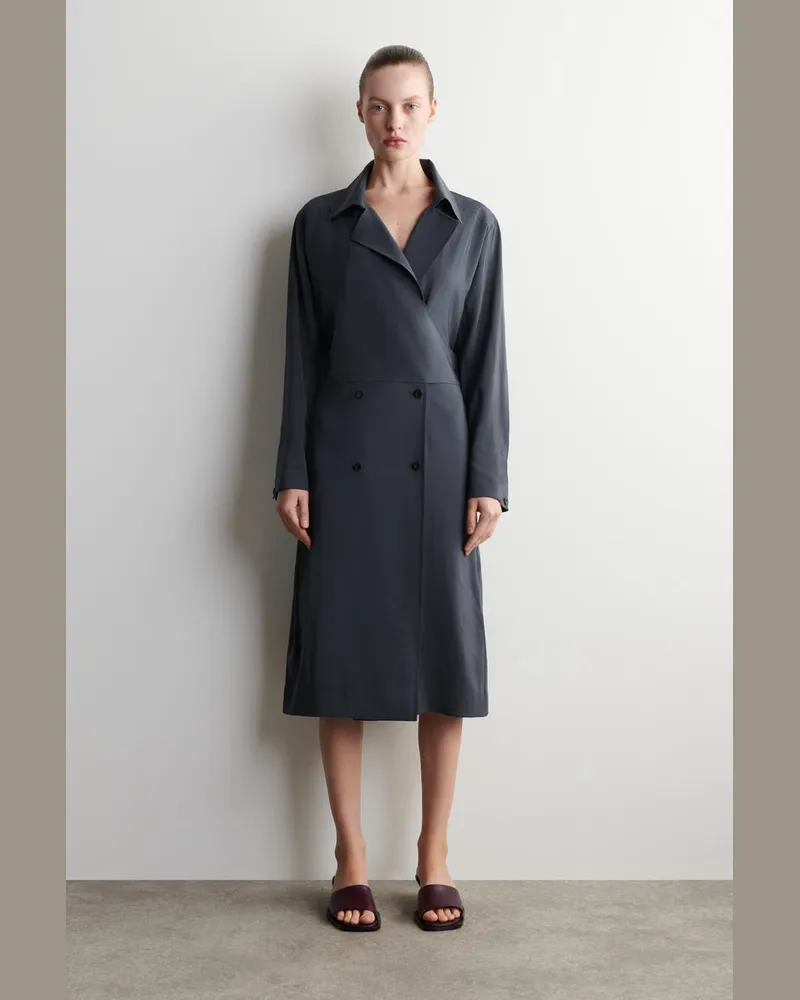 COS Midikleid Mit Gürtel Grau