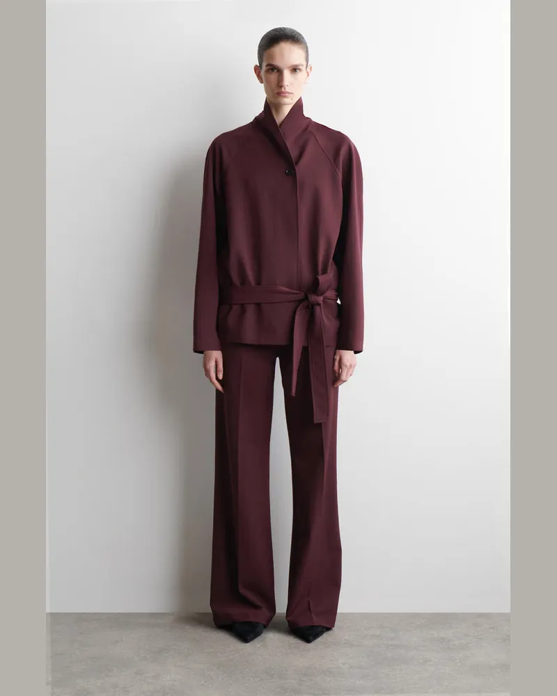 COS Jacke Aus Woll-Mix Mit Schalkragen Und Gürtel Rot