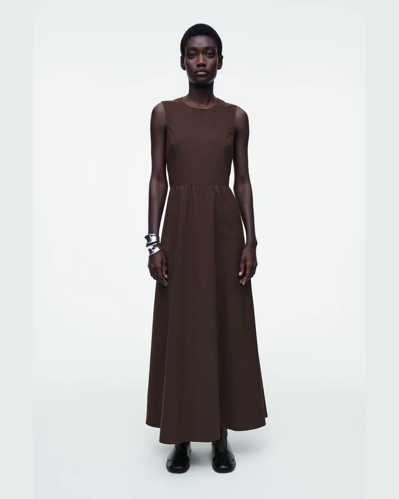 COS Maxikleid Aus Baumwolle Mit Rückenausschnitt Braun