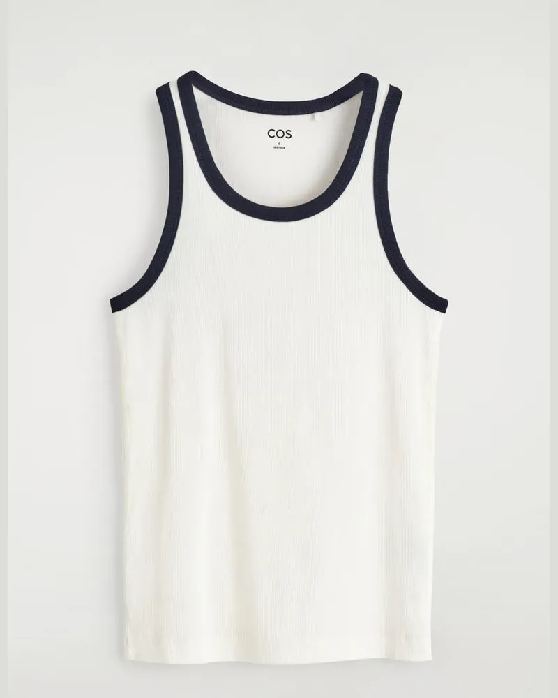 COS Geripptes Tanktop Weiß