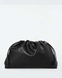 Cos Cavatelli Clutch Aus Leder Schwarz