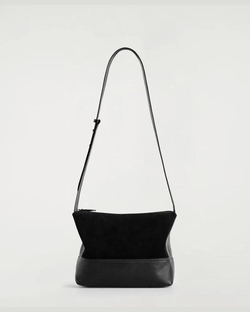 COS Agenda Schultertasche - Leder Schwarz