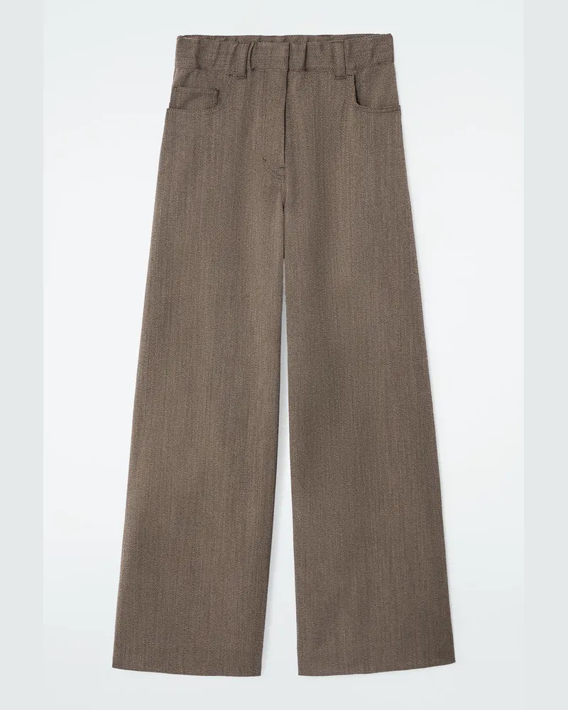 COS Hose Aus Woll-Mix Mit Weitem Bein Braun