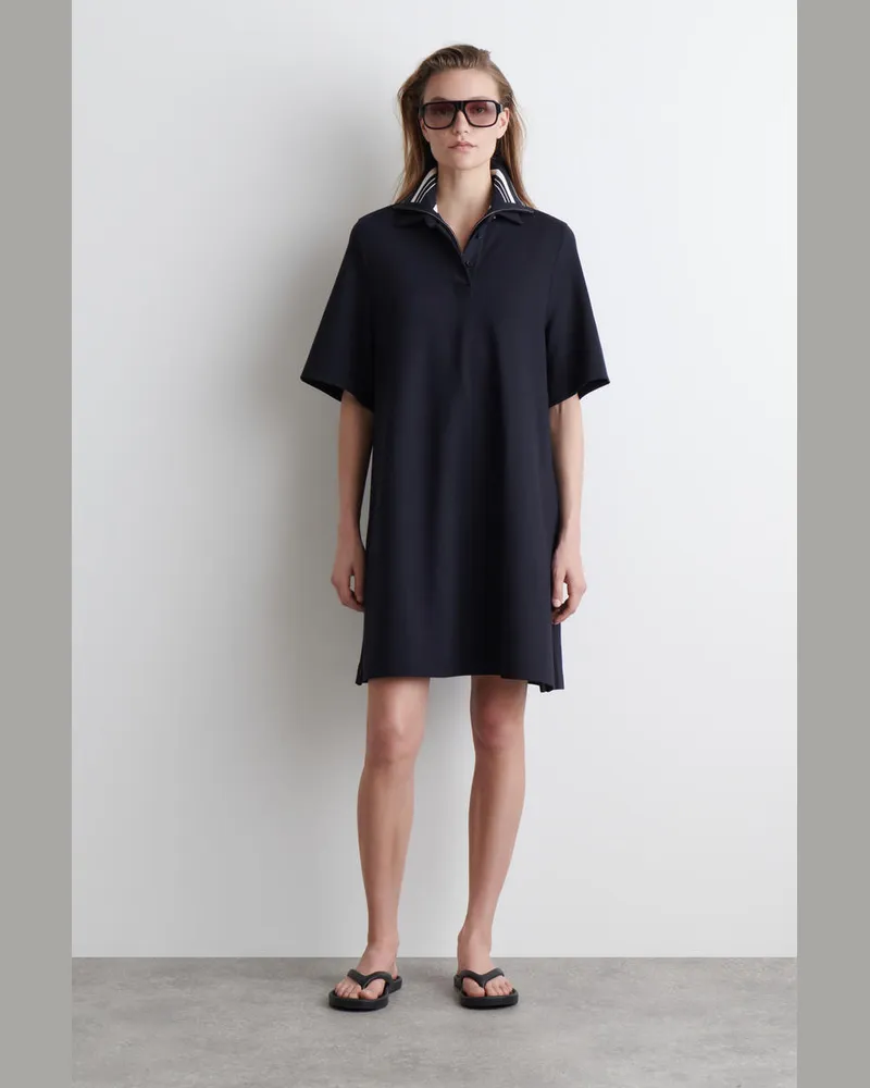 COS Kurzes Polokleid Aus Jersey Blau