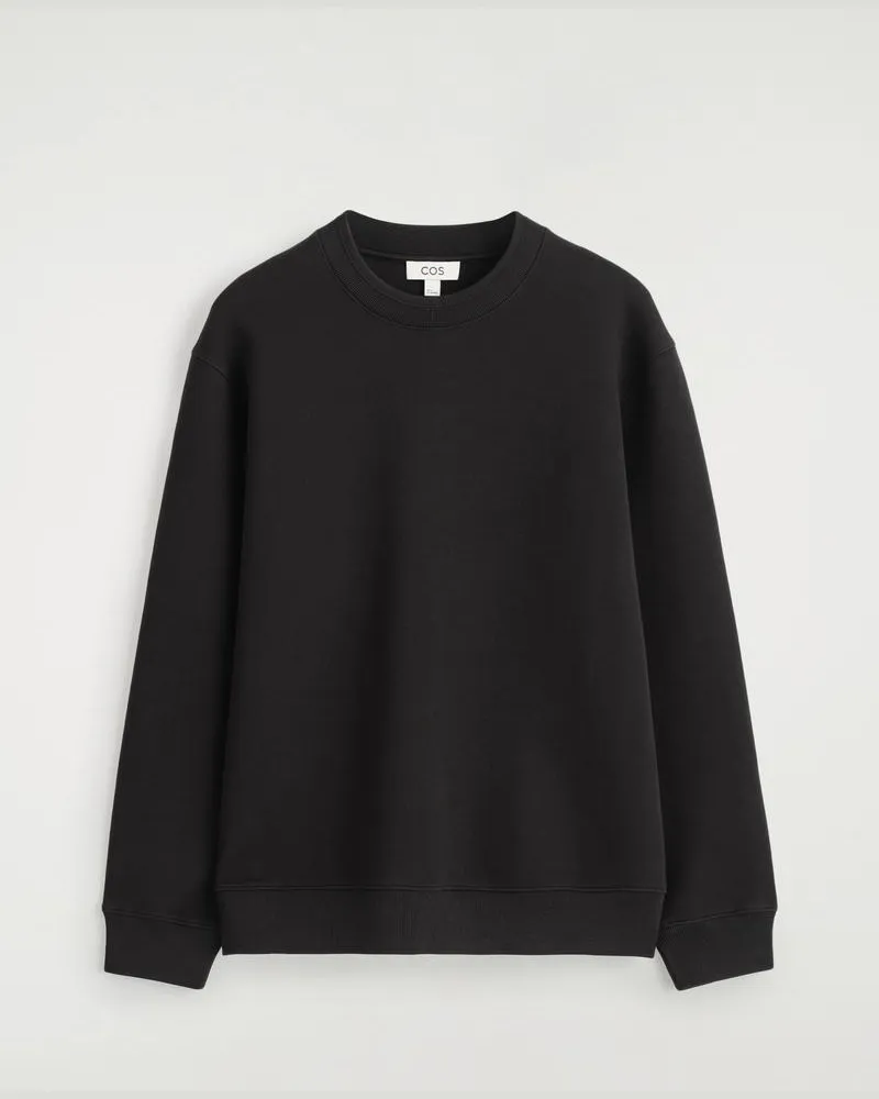 COS Sweatshirt Aus Scuba Schwarz