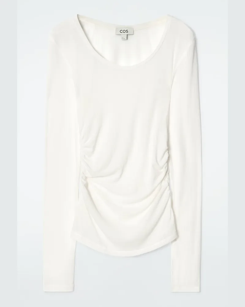 COS Langarmshirt Mit Raffungen Weiß
