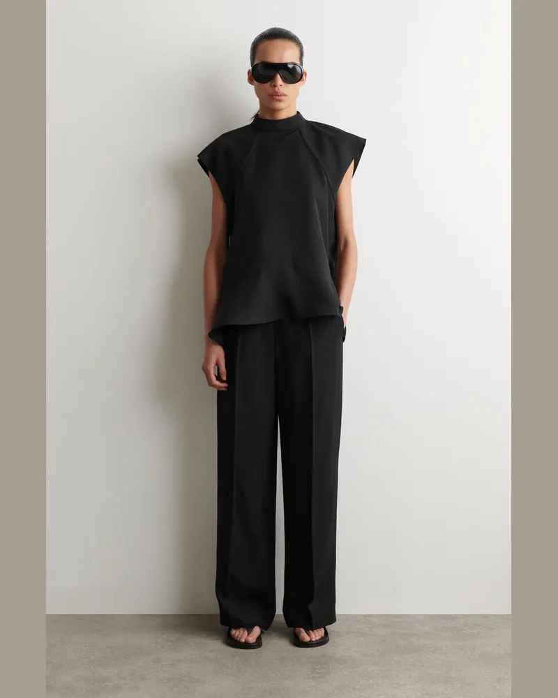 COS Elegante Leinenhose Mit Geradem Bein Schwarz