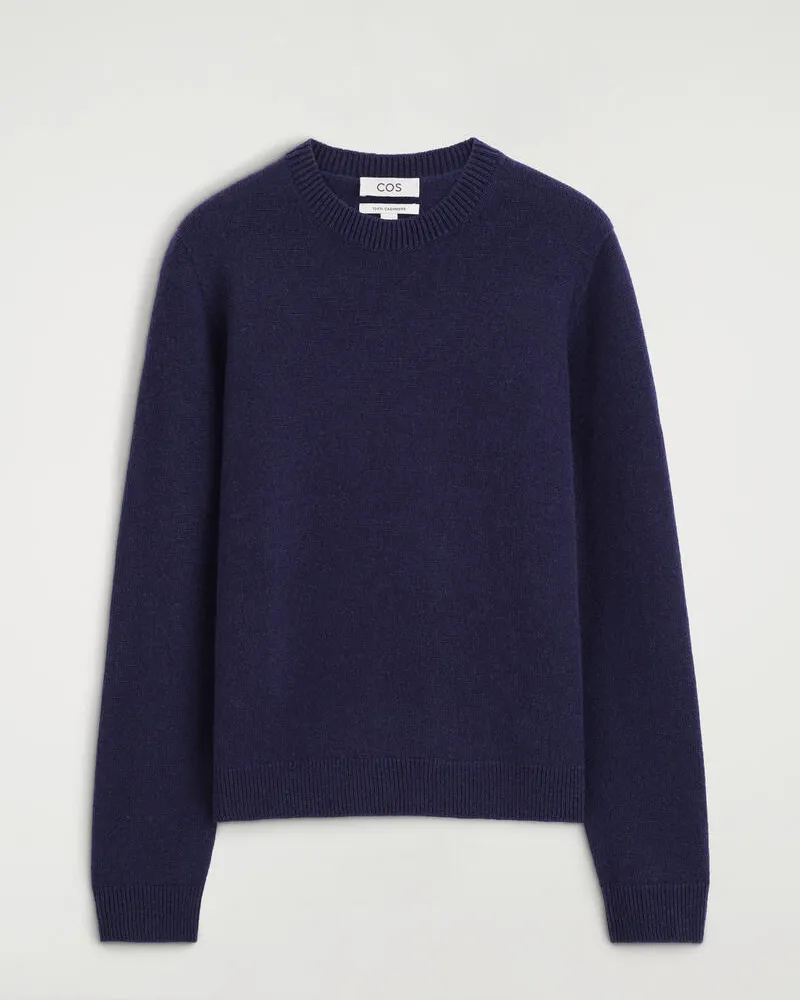 COS Kaschmirpullover Mit Rundhalsausschnitt Blau