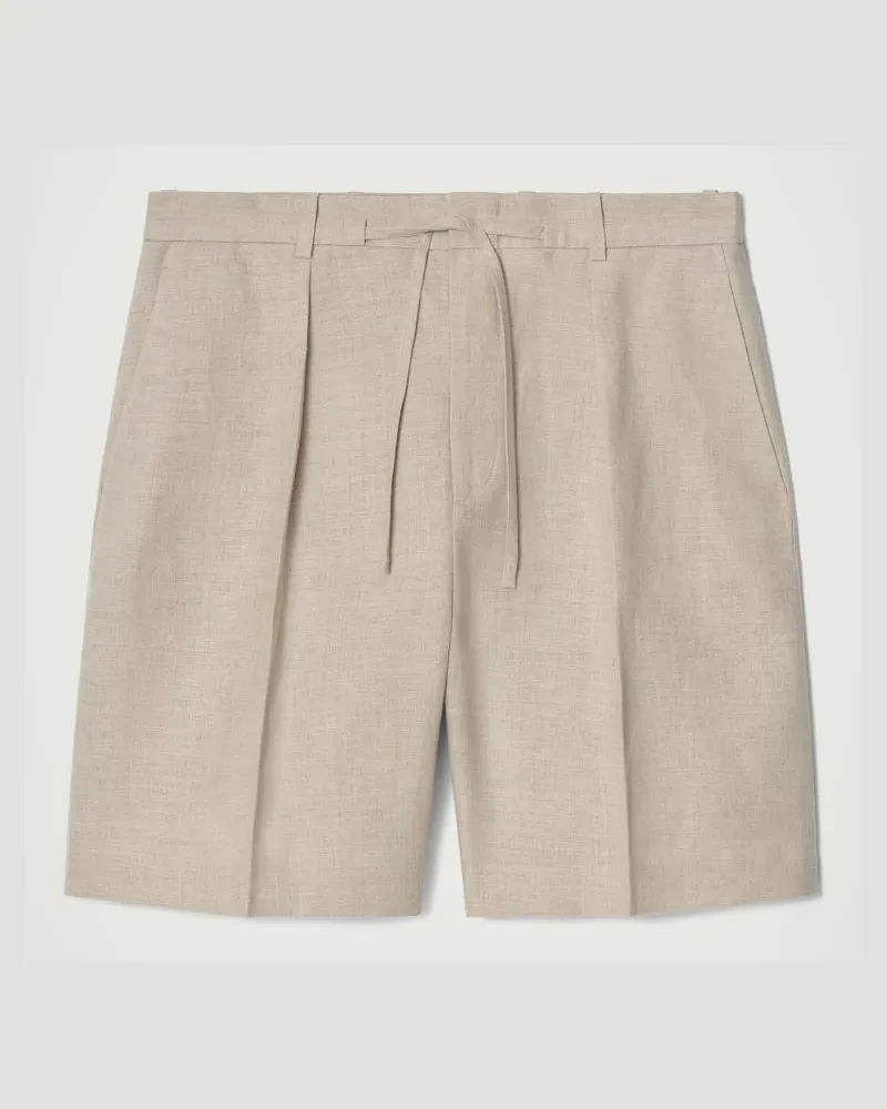 COS Elegante Leinenshorts Mit Kordelzugbund Beige