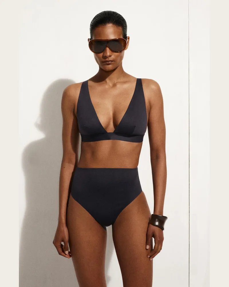 COS Bikinioberteil Aus Scuba Mit V-Ausschnitt Blau
