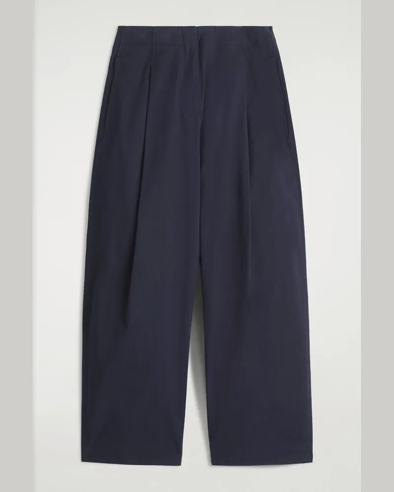COS Chinohose Mit Falten Und Barrel-Bein Blau