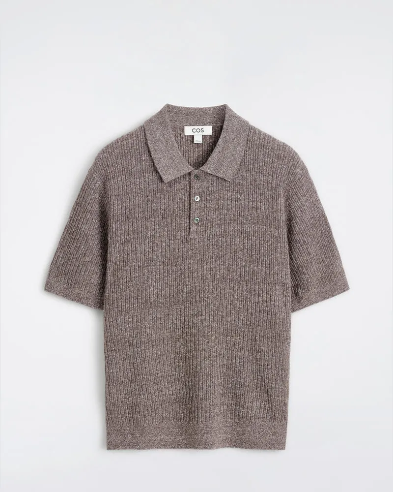 COS Poloshirt Aus Kaschmir-Leinen-Mix Braun