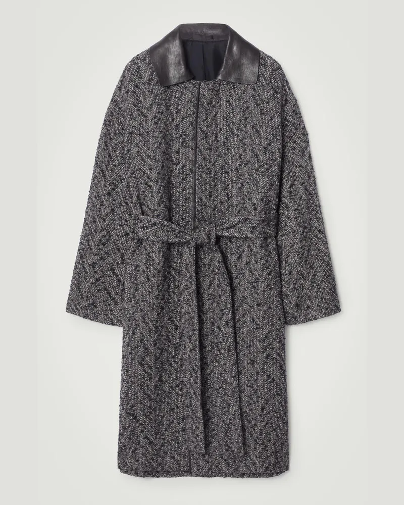 COS Der Mantel Mit Fischgrätmuster Braun