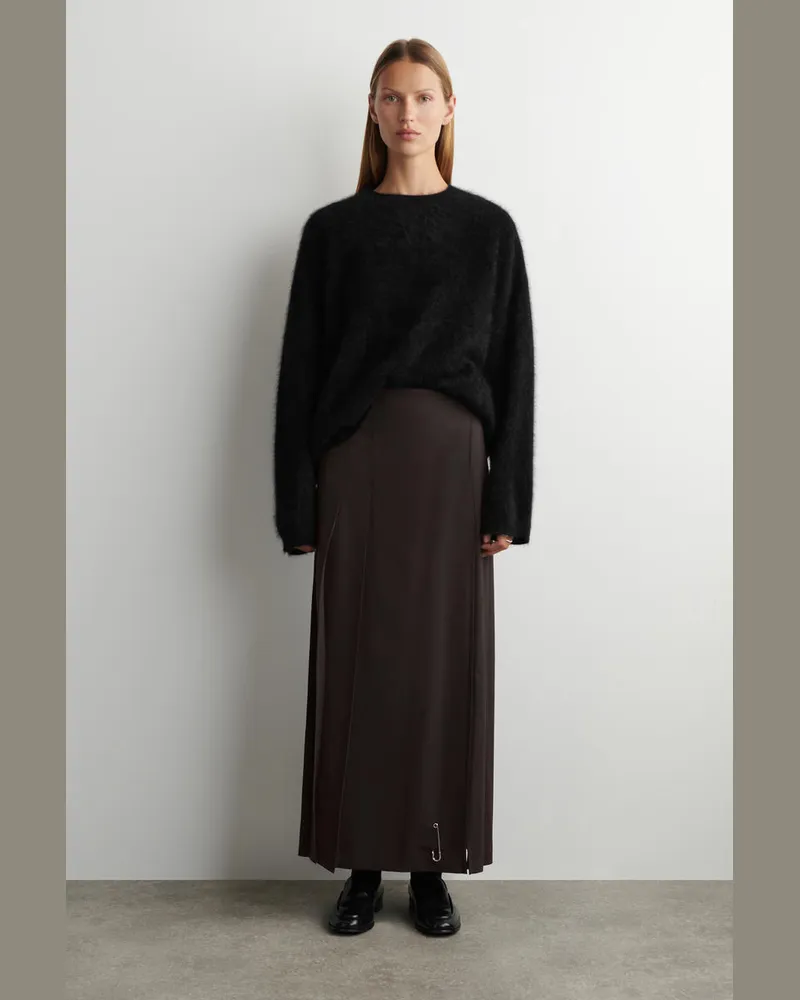 COS Maxi-Kilt Aus Woll-Mix Mit Gürtel Braun