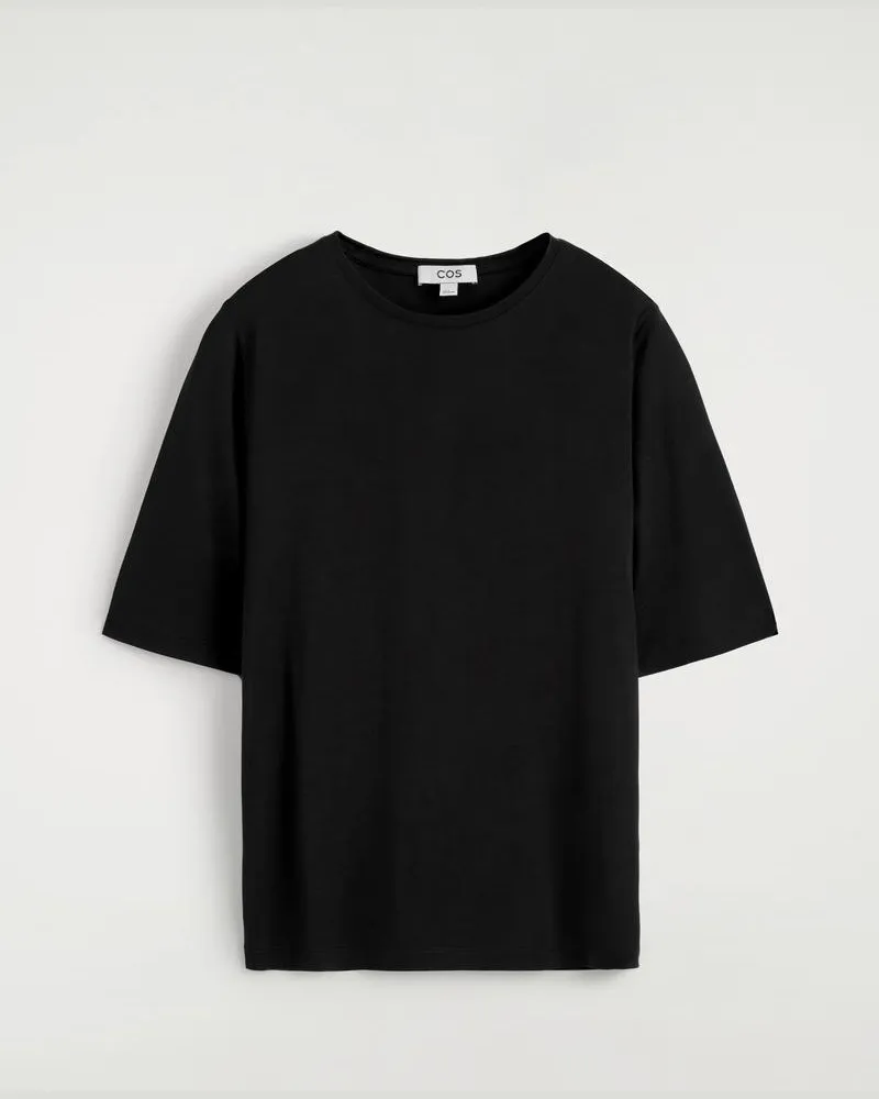 COS Silk-Jersey T-Shirt Schwarz