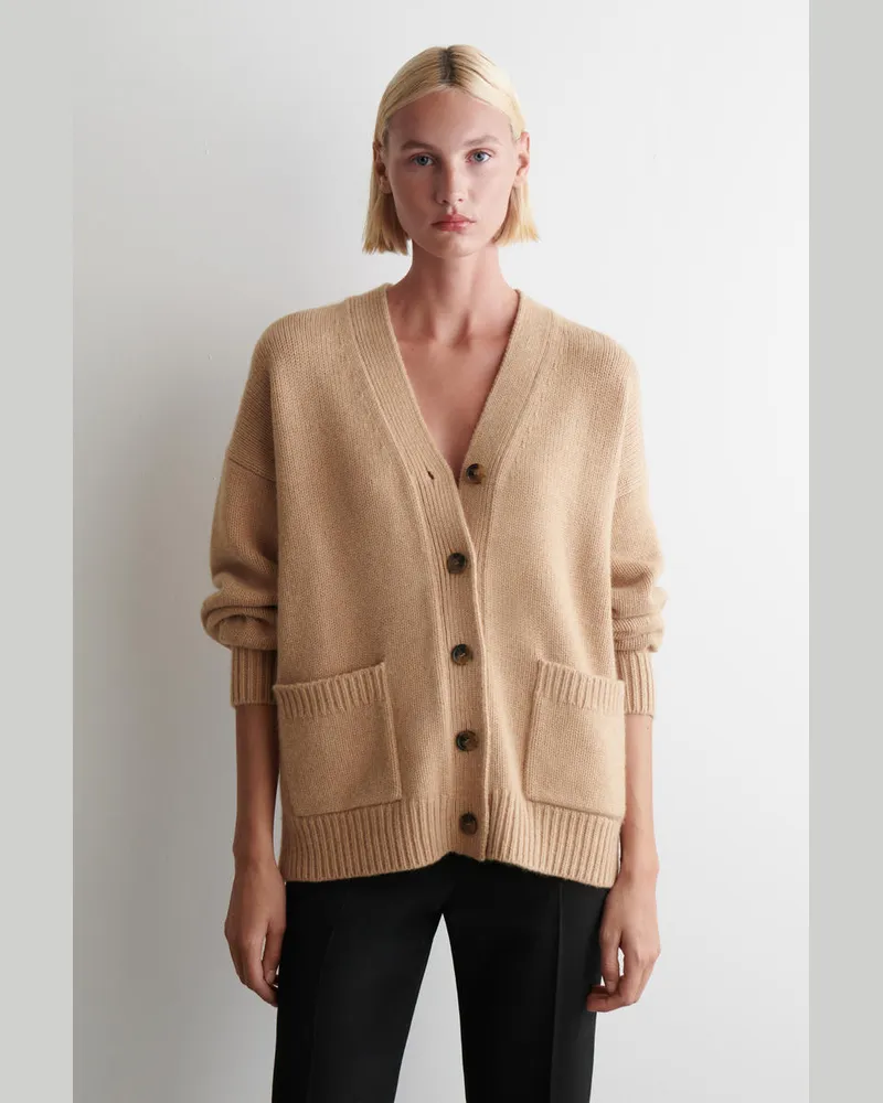COS Oversized-Strickjacke Aus Kaschmir-Mix Beige