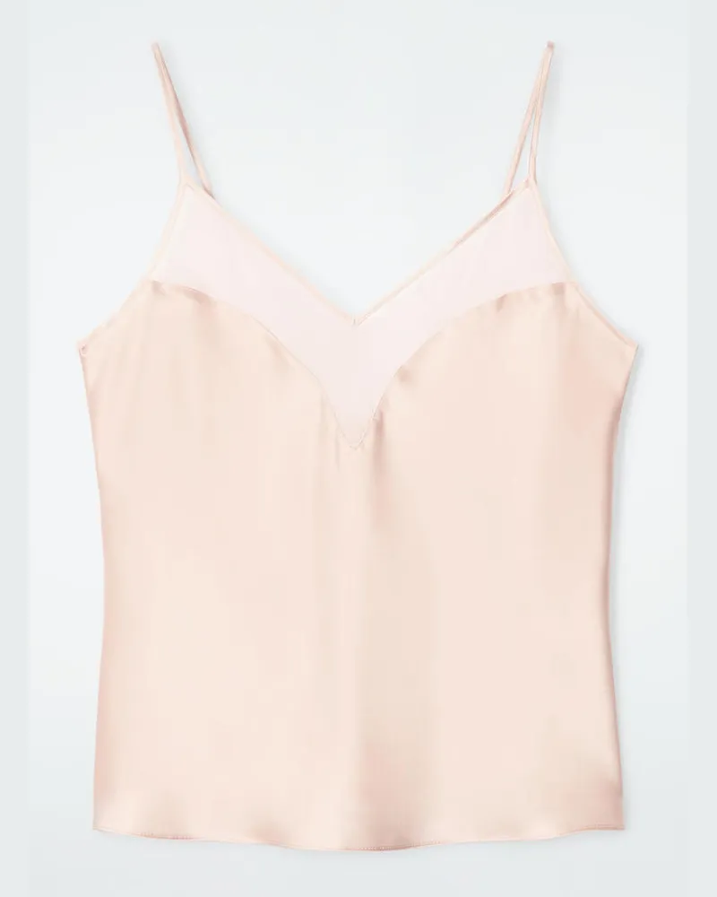 COS Trägertop Aus Seide Mit Durchscheinender Partie Rosa