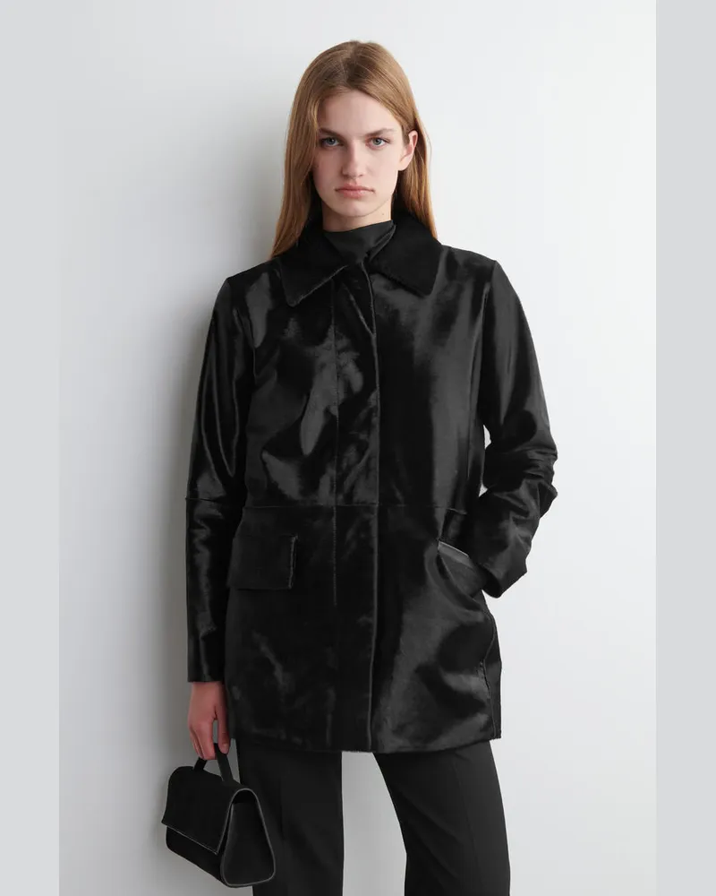 COS Jacke Aus Ponyhaar Schwarz