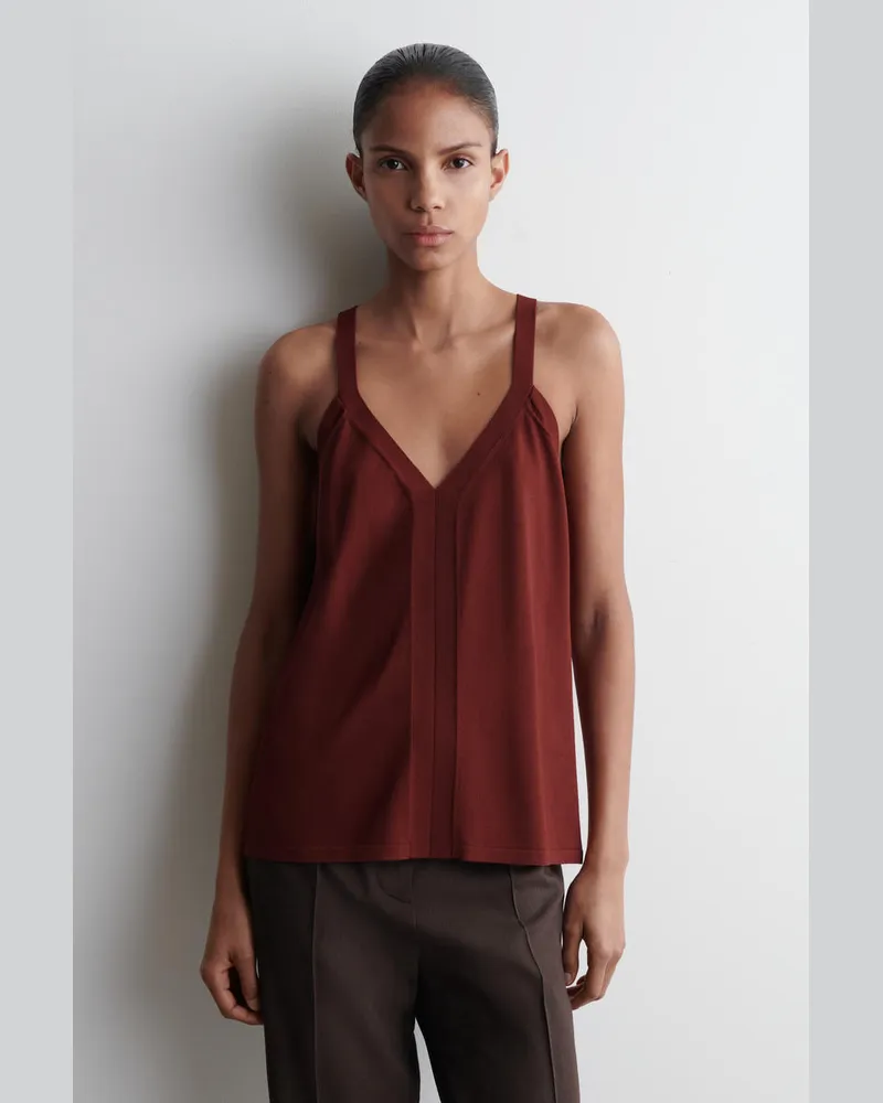 COS Knitted V-Neck Tank Top Rot