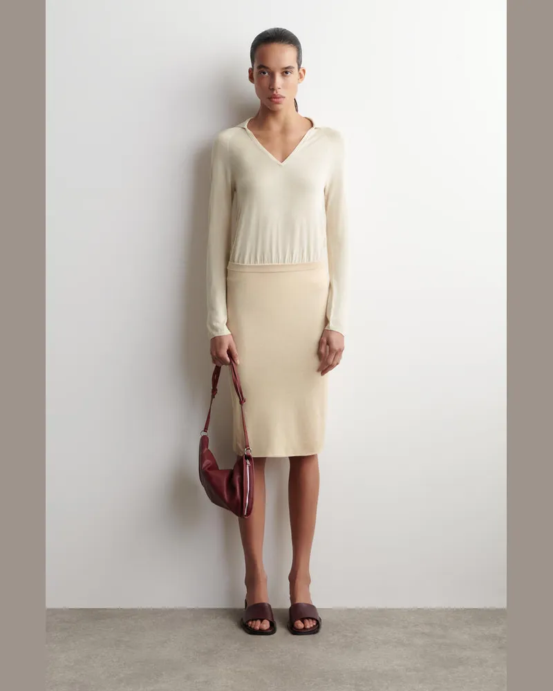 COS Durchscheinender Strickrock Aus Seide Und Kaschmir Beige