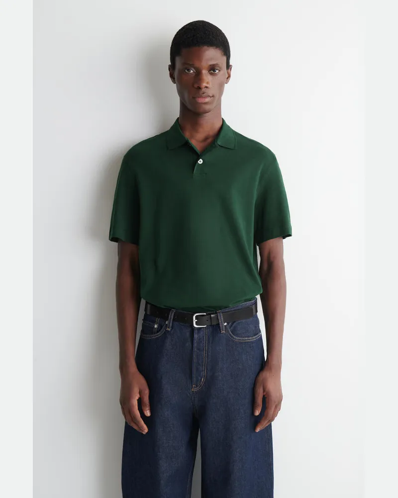 COS Poloshirt Aus Interlock-Baumwolle Grün