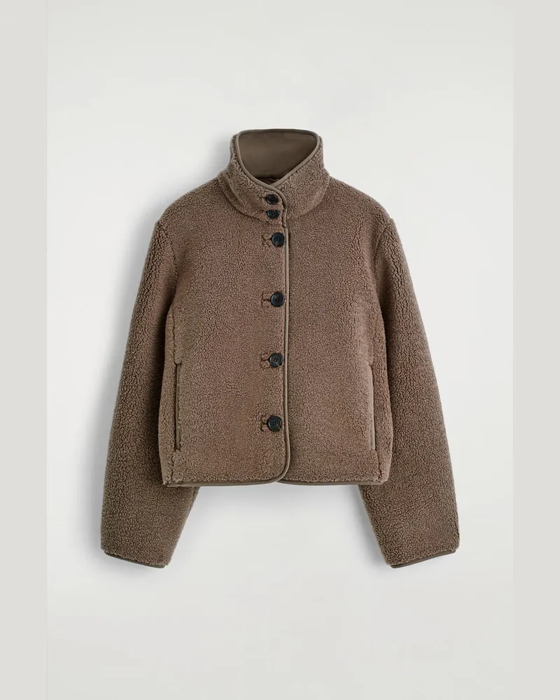 COS Teddyjacke Mit Stehkragen Braun
