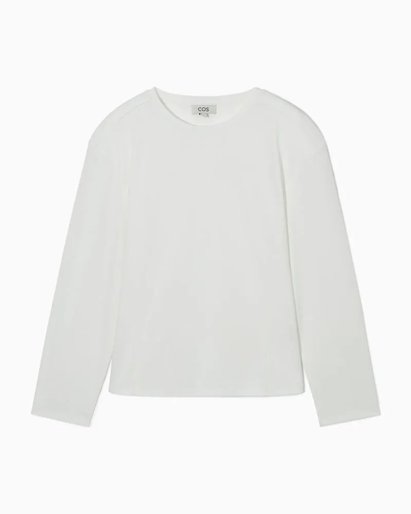 COS Tailliertes Langarmshirt Weiß