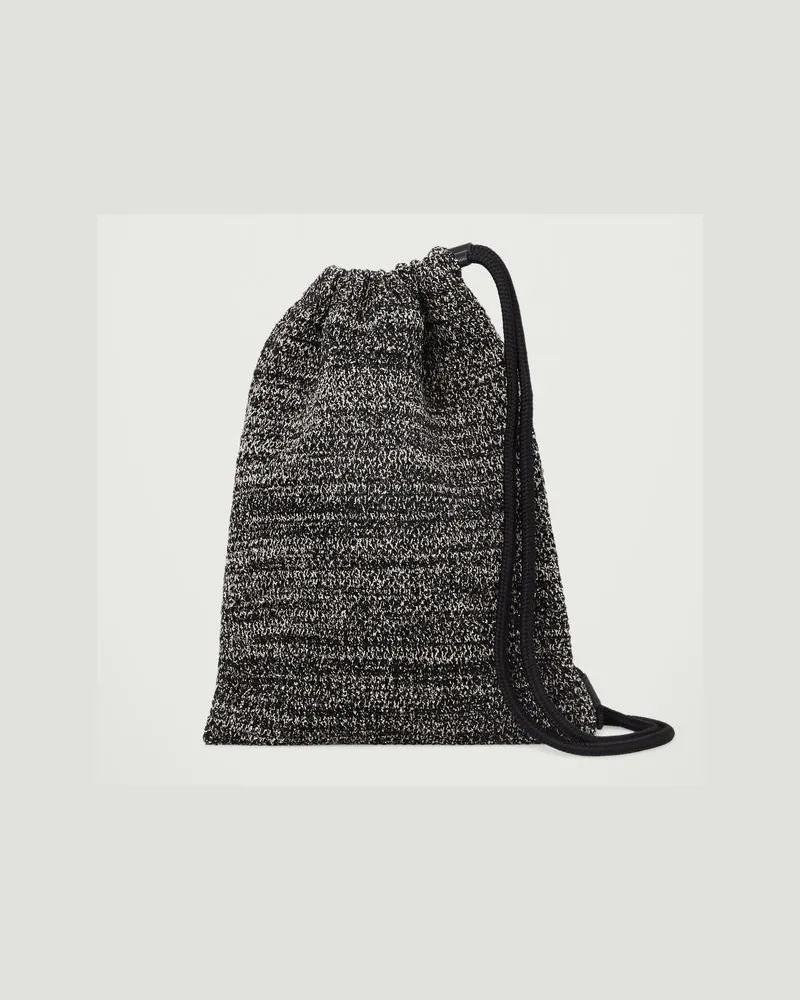COS Melierte, Gestrickte Umhängetasche Mit Kordelzug Schwarz