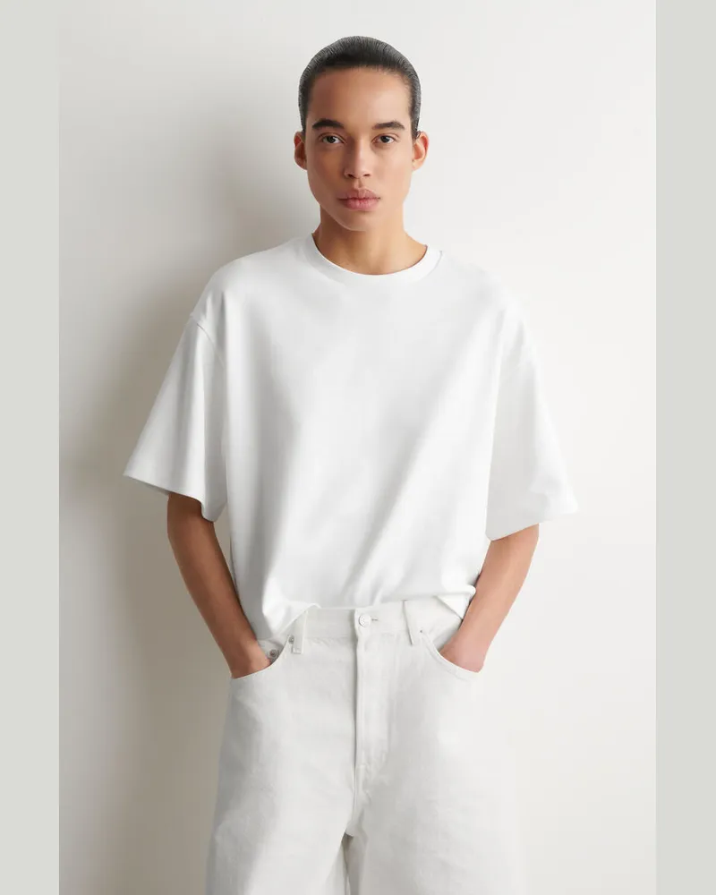 COS Kastenförmiges Oversized-T-Shirt Aus Baumwolle Weiß
