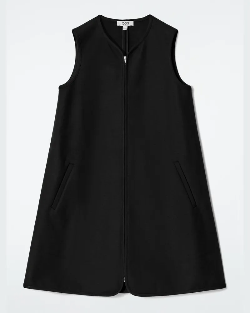 COS Minikleid Aus Scuba-Jersey Mit Reissverschluss Schwarz