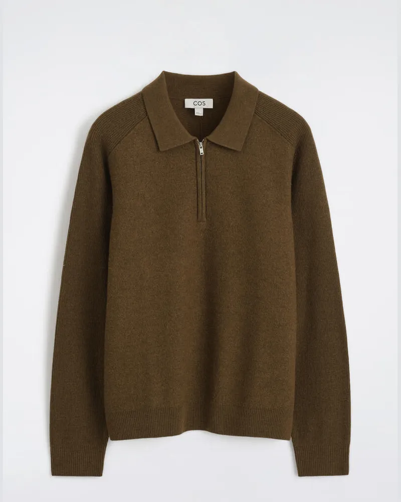 COS Pullover Aus Kochwolle Mit Reissverschluss Braun