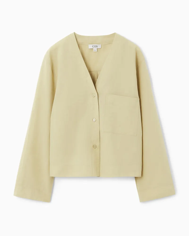 COS Leinenbluse Mit Ausgestellten Ärmeln Beige