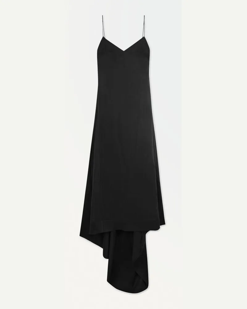 COS Das Maxikleid Aus Leinen Mit V-Ausschnitt Schwarz