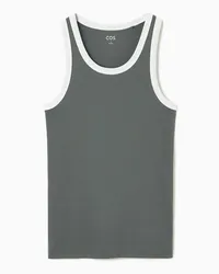 Cos Geripptes Tanktop Dunkelgrün