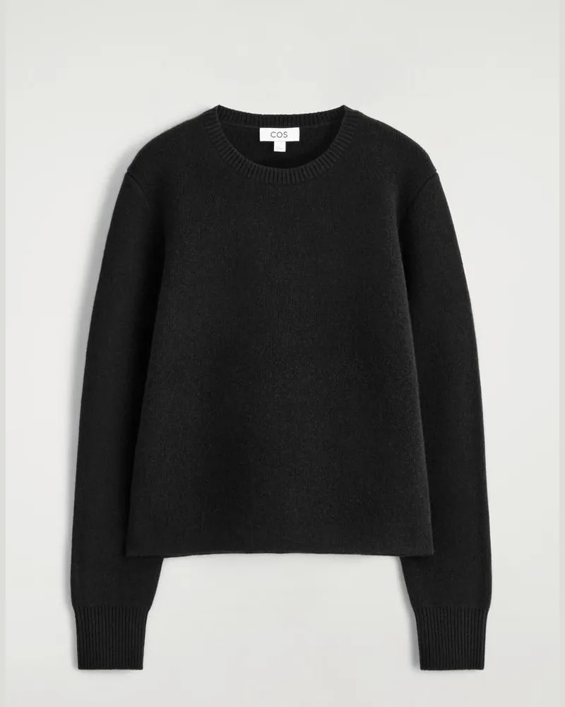 COS Pullover Aus Merinowolle Mit Rundhalsausschnitt Schwarz