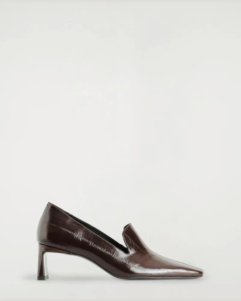 COS Loafers Aus Leder Mit Schrägem Absatz Braun