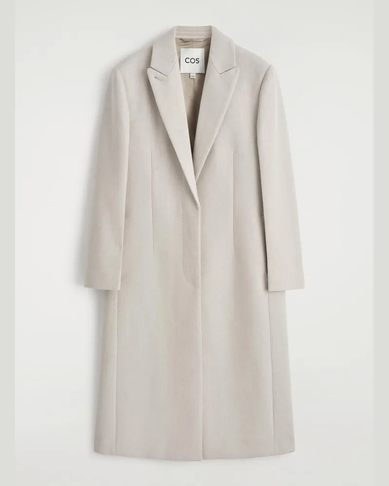 COS Langer Mantel Aus Woll-Twill Beige