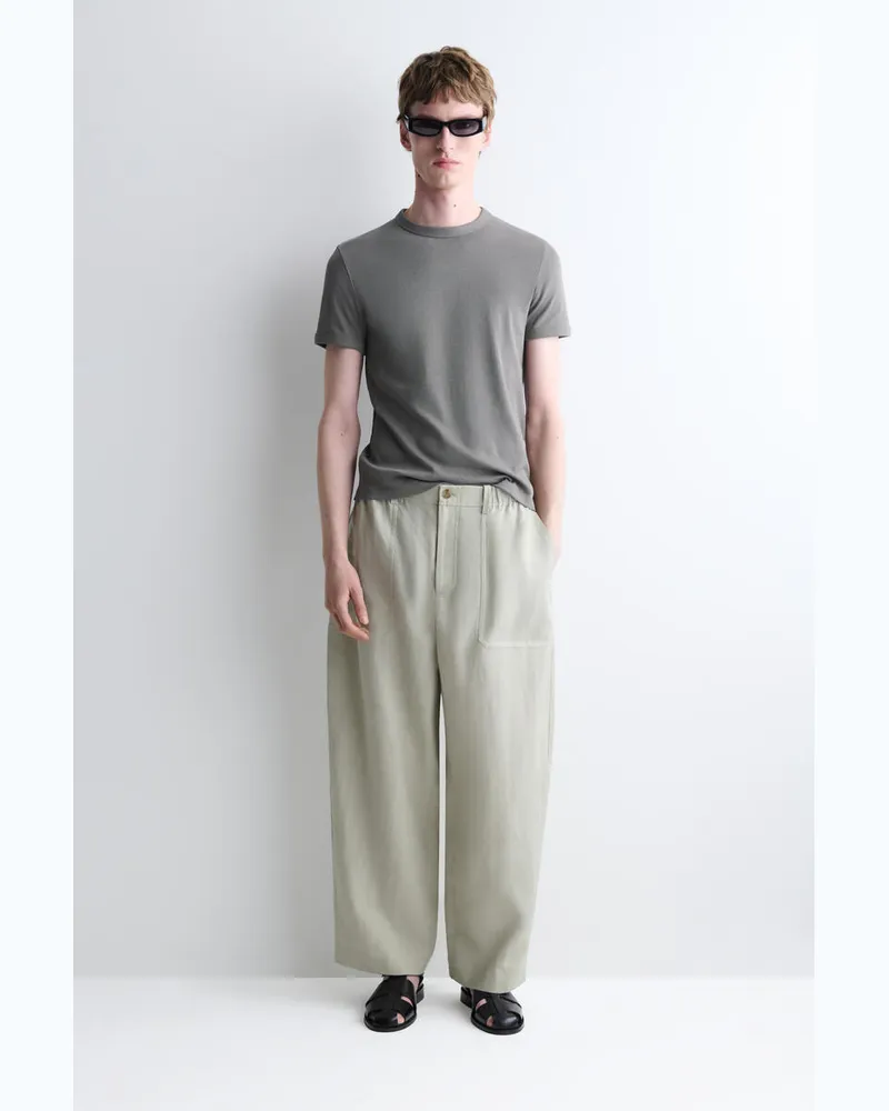 COS Lockere Leinenhose Mit Barrel-Bein Grau