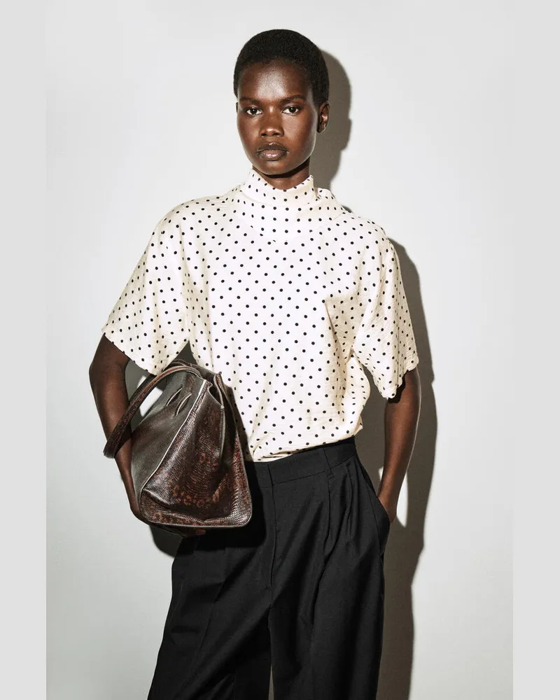 COS Oberteil Mit Drapiertem Schaldetail Weiß