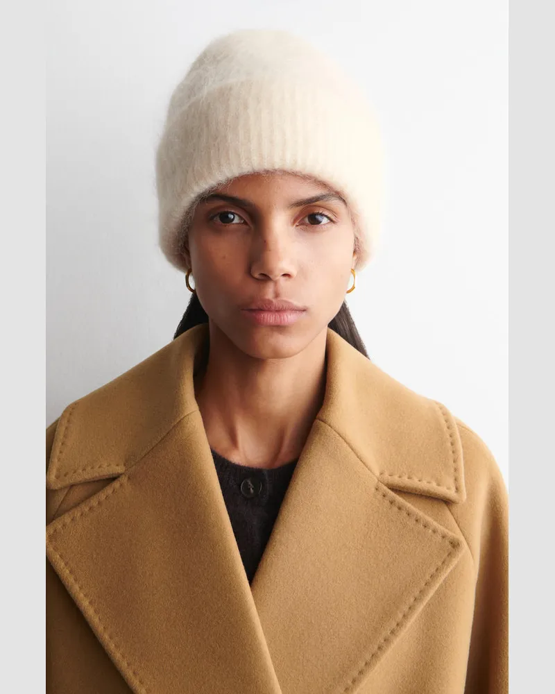 COS Gerippte Beanie Aus Mohair Weiß