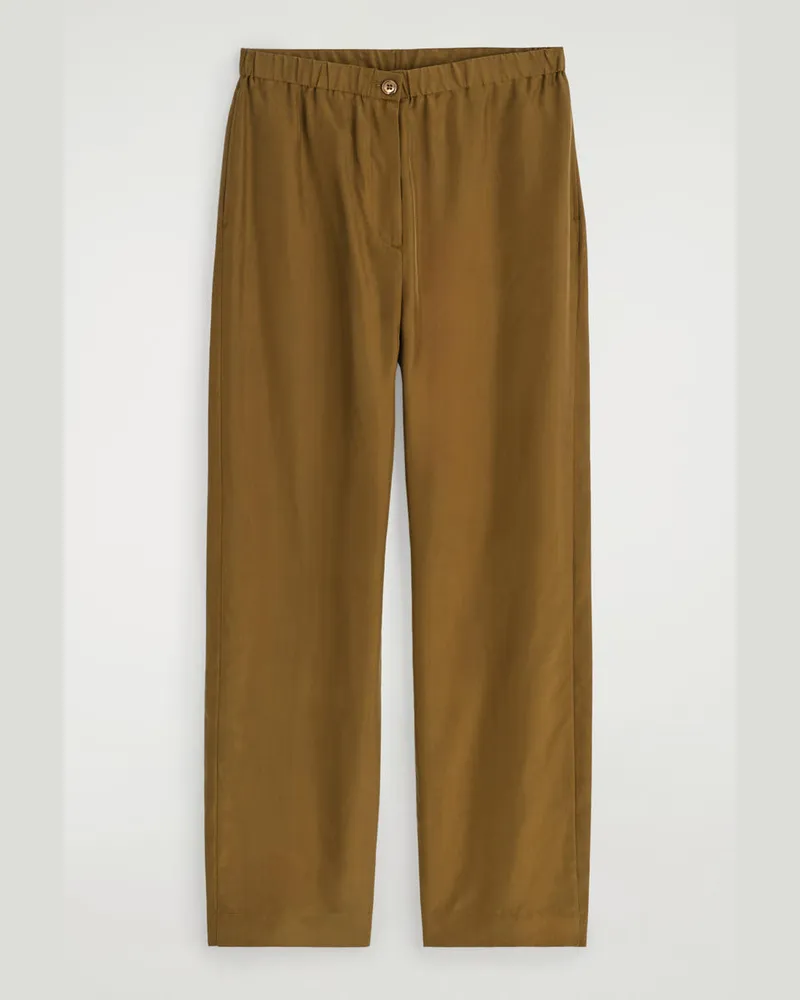 COS Lockere Seidenhose Beige