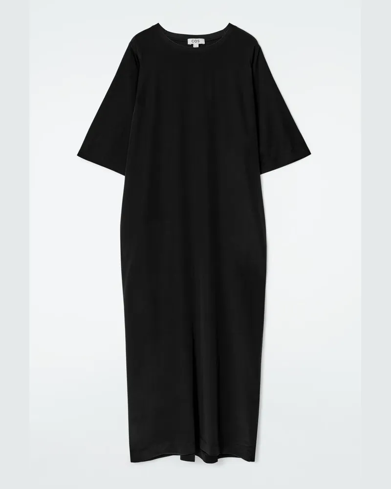 COS T-Shirt-Kleid Aus Seide In Midilänge Schwarz
