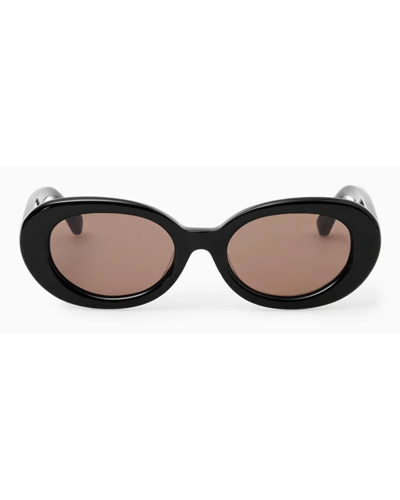 Cos Oval Sonnenbrille - Rund Schwarz