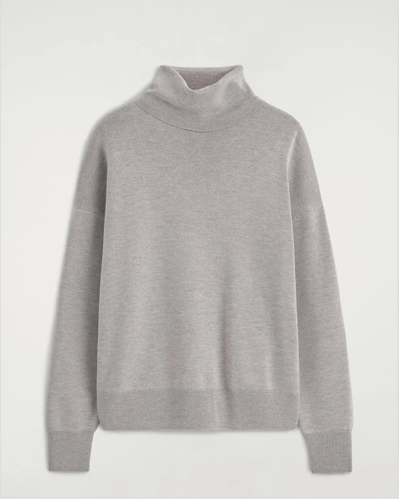 COS Rollkragenpullover Aus Merinowolle Grau