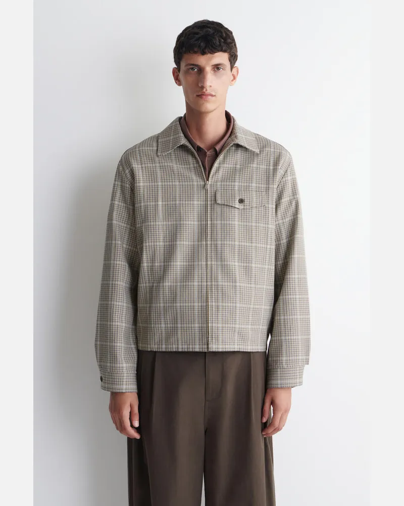 COS Hemdjacke Aus Baumwoll-Mix Mit Reissverschluss Beige