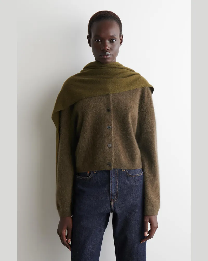 COS Cardigan Aus Gebürstetem Kaschmir Grün