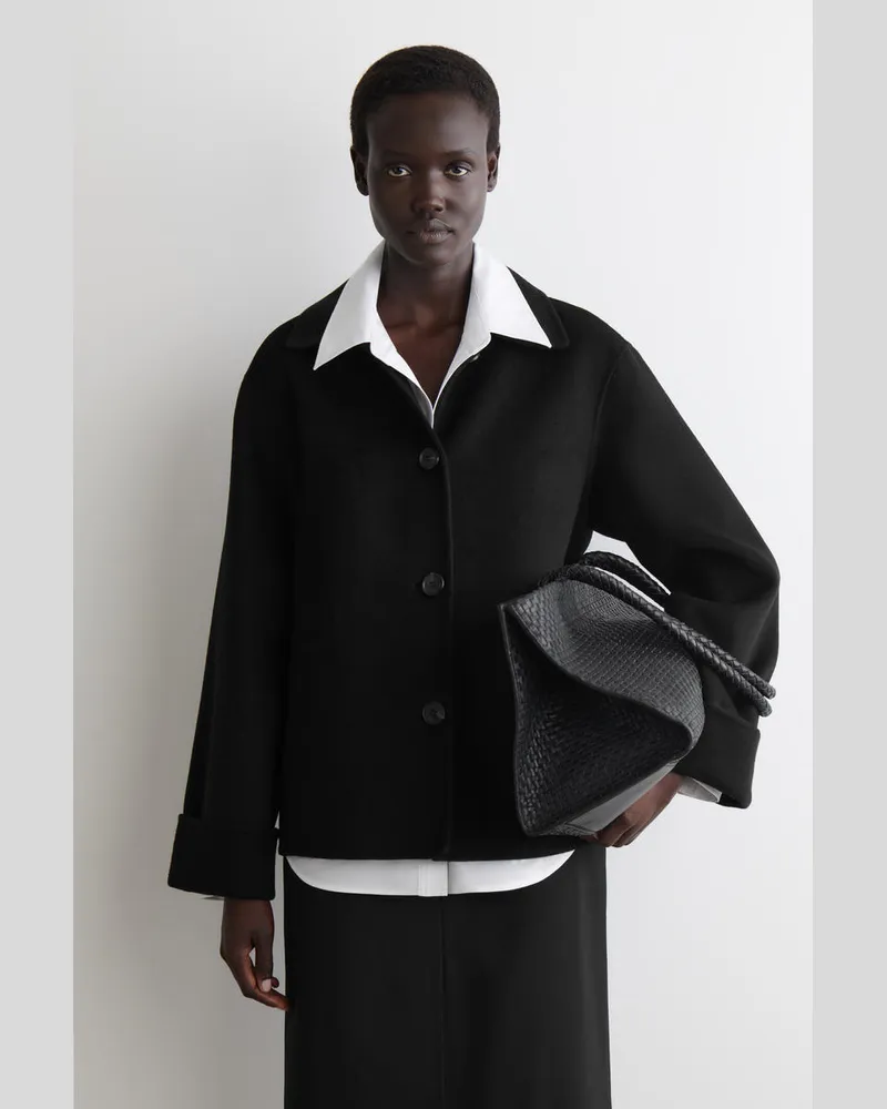 COS Wolljacke Aus Doubleface-Material Schwarz