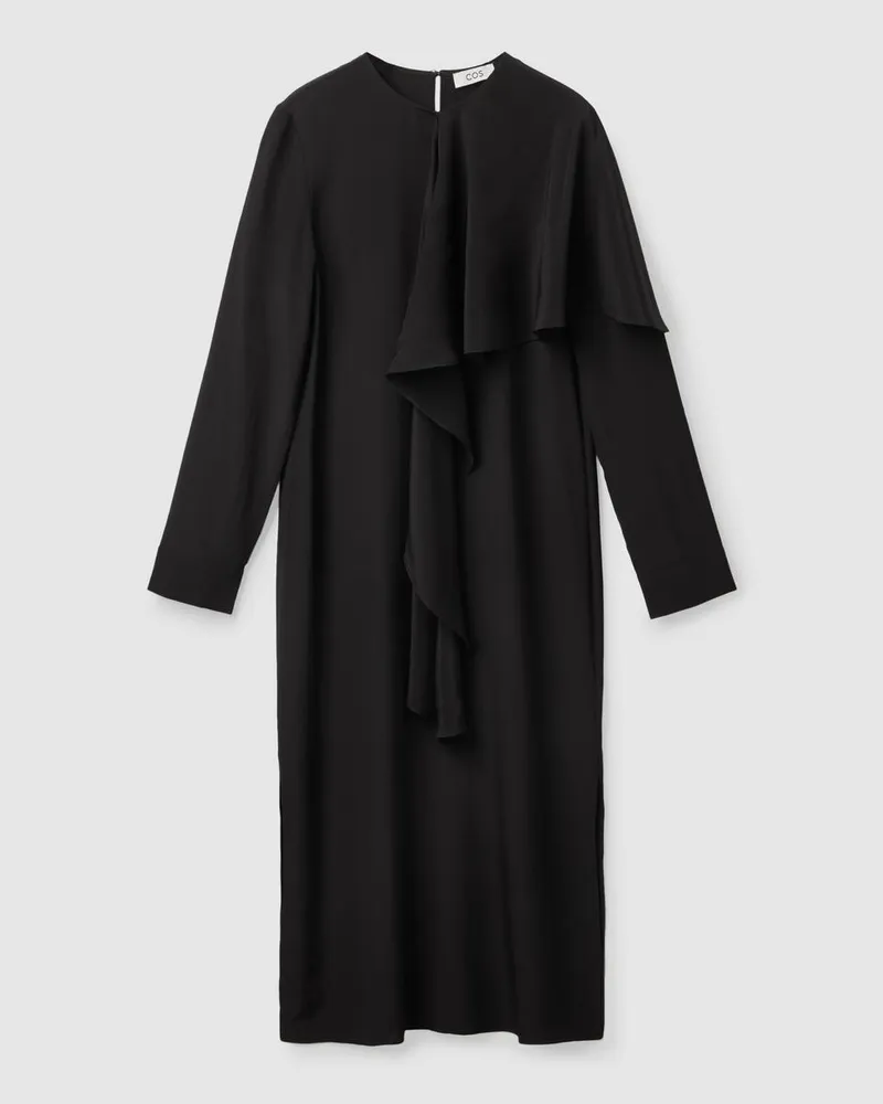 COS Cape-Kleid Aus Seide Schwarz